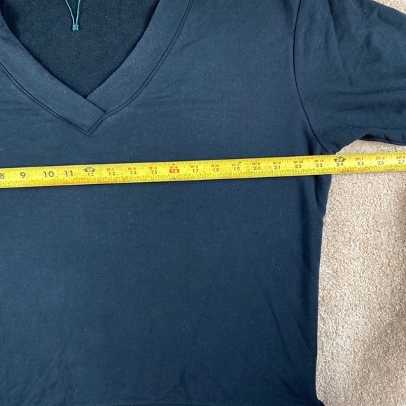 Orvis Women's V‎ Neck Short Sleeve Sweatshirt Pullover Black - Picture 4 of 8